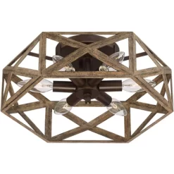 Possini Euro Design Moorcroft Modern Farmhouse Ceiling Light Semi Flush Mount Fixture 14 1/2" Wide Dark Wood Bronze 6-Light Hexagon Frame For Bedroom 13 Possini Euro Design Moorcroft Modern Farmhouse Ceiling Light Semi Flush Mount Fixture 14 1/2" Wide Dark Wood Bronze 6-Light Hexagon Frame For Bedroom -Possini Euro Design Sales GUEST c6b6a93f 9066 4008 993a 71d79b906b13