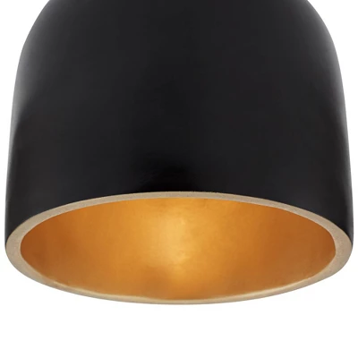 Possini Euro Design Merrick Modern Industrial Ceiling Light Flush Mount Fixture 9" Wide Black Gold For Bedroom Kitchen Living Room Hallway Bathroom 2 Possini Euro Design Merrick Modern Industrial Ceiling Light Flush Mount Fixture 9" Wide Black Gold For Bedroom Kitchen Living Room Hallway Bathroom - Image 2