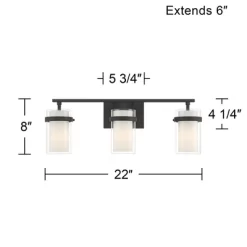 Possini Euro Design Possini Euro Lucia 22" Wide Matte Black 3-Light Bath Light -Possini Euro Design Sales GUEST c6bf968c b308 494f ad2b 0be73591e7b7