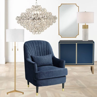 Possini Euro Design Encino Modern Tripod Floor Lamp Standing 60" Tall Brass Gold Metal Off White Fabric Drum Shade For Living Room Bedroom Office Home 7 Possini Euro Design Encino Modern Tripod Floor Lamp Standing 60" Tall Brass Gold Metal Off White Fabric Drum Shade For Living Room Bedroom Office Home - Image 7