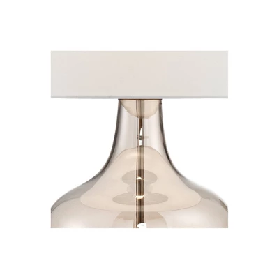 Possini Euro Design Ania 31" Tall Jar Large Modern Glam End Table Lamps Set Of 2 Clear Champagne Glass Living Room Bedroom Bedside Off-White Shade 6 Possini Euro Design Ania 31" Tall Jar Large Modern Glam End Table Lamps Set Of 2 Clear Champagne Glass Living Room Bedroom Bedside Off-White Shade - Image 6