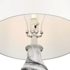 Possini Euro Design Marisa 27 1/2" Tall Modern Table Lamp Gray Swirl Finish Art Glass Single White Shade Living Room Bedroom Bedside Nightstand House -Possini Euro Design Sales GUEST c8478b8a fd5f 4140 8893 cd9d72aaaa3f