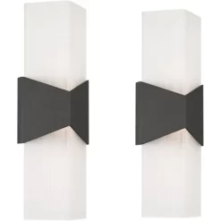 Possini Euro Design Possini Euro Tux 18"H Black And White LED Outdoor Wall Light Set Of 2 -Possini Euro Design Sales GUEST c863a981 5644 4e1c 8cfb cd439d6cf335