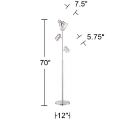 Possini Euro Design Nuovo Modern Tree Floor Lamp 70" Tall Brushed Nickel 3 Light Adjustable Heads For Living Room Reading Bedroom Office House Home -Possini Euro Design Sales GUEST c90900c1 6eb2 43c5 8dfb f9f9588ef365