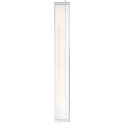 Possini Euro Design Jada Modern Wall Light Chrome Hardwire 33 3/4" Light Bar LED Fixture White Glass For Bedroom Bathroom Vanity Reading Living Room 4 Possini Euro Design Jada Modern Wall Light Chrome Hardwire 33 3/4" Light Bar LED Fixture White Glass For Bedroom Bathroom Vanity Reading Living Room - Image 4