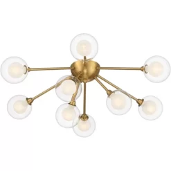 Possini Euro Design Spheres Modern Ceiling Light Flush Mount Fixture 28" Wide Warm Brass 9-Light LED Clear Globe Glass For Bedroom Kitchen Living Room 13 Possini Euro Design Spheres Modern Ceiling Light Flush Mount Fixture 28" Wide Warm Brass 9-Light LED Clear Globe Glass For Bedroom Kitchen Living Room -Possini Euro Design Sales GUEST cae580ed 060f 495f 912e 426cbcf4fe19
