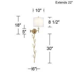 Possini Euro Design Kohle Modern Swing Arm Wall Lamp With Cord Cover Polished Brass Plug-in Light Fixture White Inner Sheer Outer Shade For Bedroom -Possini Euro Design Sales GUEST cb1e6d4b 5ca4 4b2a a705 caa07a9a0fdc