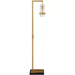 Possini Euro Design Denali Modern 61" Tall Standing Floor Lamp Metal Warm Gold Finish Living Room Bedroom House Reading Office Glass Clear Shade -Possini Euro Design Sales GUEST cc57ea44 3a48 4d66 9112 bf1b9054d58d