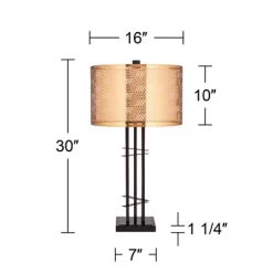 Possini Euro Design Deborah Modern Mid Century Table Lamp 30" Tall Black With USB Charging Port Gold Metal Double Drum Shades For Living Room Desk 15 Possini Euro Design Deborah Modern Mid Century Table Lamp 30" Tall Black With USB Charging Port Gold Metal Double Drum Shades For Living Room Desk -Possini Euro Design Sales GUEST ccb51444 3a3d 47f9 8b7a 4949629a99e7