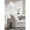 Possini Euro Design Bamba Modern 61 3/4" Tall Standing Floor Lamp Skinny Gold Black Metal Brass Finish Living Room Bedroom House Reading Office