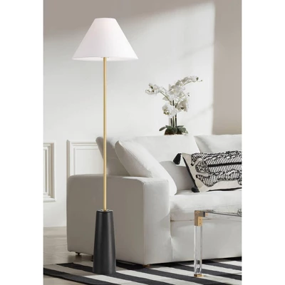 Possini Euro Design Bamba Modern 61 3/4" Tall Standing Floor Lamp Skinny Gold Black Metal Brass Finish Living Room Bedroom House Reading Office 1 Possini Euro Design Bamba Modern 61 3/4" Tall Standing Floor Lamp Skinny Gold Black Metal Brass Finish Living Room Bedroom House Reading Office