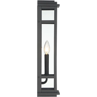 Possini Euro Design Modern Industrial Outdoor Wall Light Fixture Cool Black Windowpane Frame 20" For Post Exterior Barn Deck House 6 Possini Euro Design Modern Industrial Outdoor Wall Light Fixture Cool Black Windowpane Frame 20" For Post Exterior Barn Deck House - Image 6