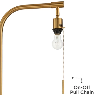 Possini Euro Design Volta Modern Floor Lamp With Tray Table 66" Tall Brass USB Charging Port White Drum Shade For Living Room Bedroom Office House 3 Possini Euro Design Volta Modern Floor Lamp With Tray Table 66" Tall Brass USB Charging Port White Drum Shade For Living Room Bedroom Office House - Image 3