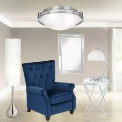 Possini Euro Design Mid Century Modern Floor Lamp 62" Tall Brushed Steel Droplet Cotton Cylinder Shade For Living Room Bedroom Office -Possini Euro Design Sales GUEST ce4f2d83 7df6 4f03 b35a 2bc1654651d8