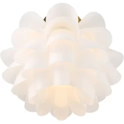 Possini Euro Design Modern Ceiling Light Semi Flush Mount Fixture White Flower Gold Metal 15 3/4" Wide Living Room Bedroom Kitchen -Possini Euro Design Sales GUEST ce930fb8 a960 4b90 bf0d 81613c5bebb7