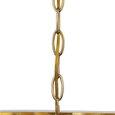 Possini Euro Design Rochelle Brass Pendant Chandelier 20" Wide Modern White Outer Gold Inner Drum Shade 4-Light Fixture For Dining Room Kitchen Island 3 Possini Euro Design Rochelle Brass Pendant Chandelier 20" Wide Modern White Outer Gold Inner Drum Shade 4-Light Fixture For Dining Room Kitchen Island - Image 3