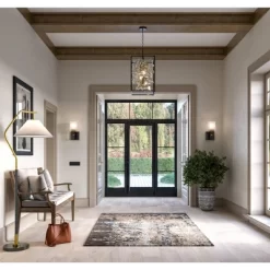 Possini Euro Design Beauregard Modern Wall Light Sconce Black Gold Hardwire 4 1/2" Fixture Square Linen Glass For Bedroom Reading Hallway House Home -Possini Euro Design Sales GUEST d1a89786 1afd 4dec 96fa d52ccd425018