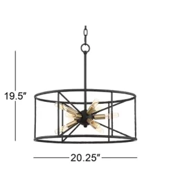Possini Euro Design La Vista Black Chandelier 20 1/4" Wide Modern Sputnik 9-Light Fixture For Dining Room House Foyer Kitchen Island Entryway Bedroom -Possini Euro Design Sales GUEST d36ec028 4b97 4617 9dd0 17d7c36e34ba
