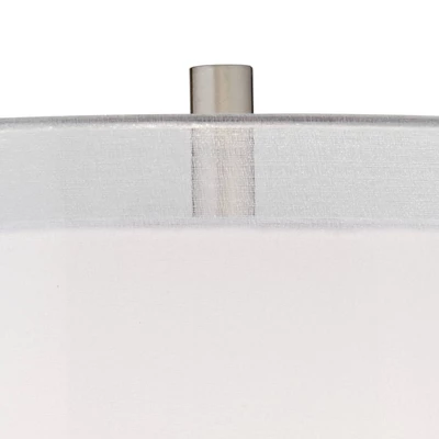 Possini Euro Design Roxie Modern Floor Lamp Standing 65 1/2" Tall Brushed Nickel Sheer Linen Double Drum Shade For Living Room Bedroom Office House 2 Possini Euro Design Roxie Modern Floor Lamp Standing 65 1/2" Tall Brushed Nickel Sheer Linen Double Drum Shade For Living Room Bedroom Office House - Image 2