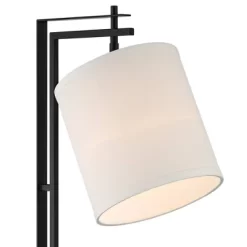 Possini Euro Design Covello 25" High Modern Mission Desk Lamp USB Port AC Power Outlet Black Metal Single White Shade Home Office Living Room Charging -Possini Euro Design Sales GUEST d4f8941e 2750 4c6c 8ea1 6a2cddf99581