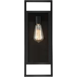 Possini Euro Design Jericho Modern Outdoor Wall Light Fixture Textured Black Metal 19" Clear Glass Panel For Post Exterior Barn Deck House Porch Yard -Possini Euro Design Sales GUEST d56b34ca 30b4 45a1 a196 5f87019d0759