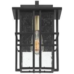 Possini Euro Design Arley Modern Industrial Outdoor Wall Light Fixtures Set Of 2 Black 12" Seedy Glass For Post Exterior Barn Deck House -Possini Euro Design Sales GUEST d6cfecc1 6e08 41c1 921f 93cb864691c0