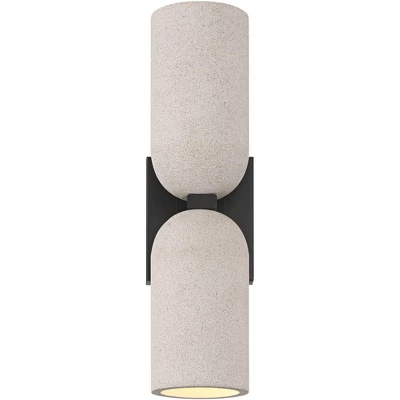 Possini Euro Design Possini Euro Amalfi 15" High Black And Cement 2-Light LED Wall Sconce 4 Possini Euro Design Possini Euro Amalfi 15" High Black And Cement 2-Light LED Wall Sconce - Image 4