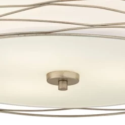 Possini Euro Design Modern Ceiling Light Flush Mount Fixture Antique Silver Leaf 18" Wide Wavy Spun White Drum For Bedroom Kitchen 9 Possini Euro Design Modern Ceiling Light Flush Mount Fixture Antique Silver Leaf 18" Wide Wavy Spun White Drum For Bedroom Kitchen -Possini Euro Design Sales GUEST d7df35ba b697 4c6b 91f0 86733a438644