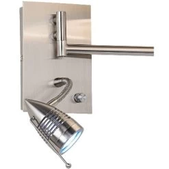 Possini Euro Design Tesoro Modern Swing Arm Wall Lamp With LED Reading Arm Brushed Nickel Plug-in Light Fixture Off White Drum Shade For Bedroom Home -Possini Euro Design Sales GUEST d820106a 84ef 4a23 883d 10dbea3743ab