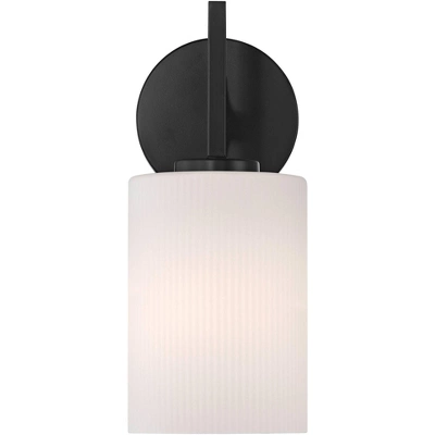 Possini Euro Design Nanni 12" High Modern Wall Sconce Light Lamp Fixture Mount Bathroom Bedroom Hardwired Cordless Matte Black Milk Glass Shade 4 Possini Euro Design Nanni 12" High Modern Wall Sconce Light Lamp Fixture Mount Bathroom Bedroom Hardwired Cordless Matte Black Milk Glass Shade - Image 4