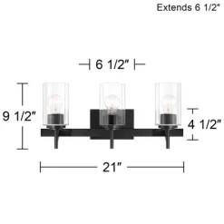 Possini Euro Design Possini Euro Evette 21" Wide Black 3-Light Bath Light -Possini Euro Design Sales GUEST d8d87278 681d 4022 955b 85d73090e9fb
