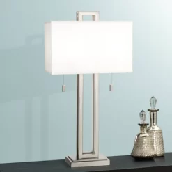 Possini Euro Design Modern Table Lamps 30" Tall Set Of 2 Brushed Nickel Open Rectangular White Box Shade For Living Room Family Bedroom 11 Possini Euro Design Modern Table Lamps 30" Tall Set Of 2 Brushed Nickel Open Rectangular White Box Shade For Living Room Family Bedroom -Possini Euro Design Sales GUEST da4f88b2 f788 4739 8ff5 ee4ad217e1f8