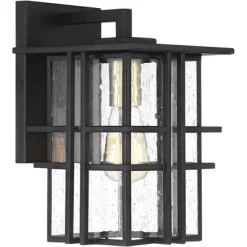 Possini Euro Design Arley Modern Industrial Outdoor Wall Light Fixtures Set Of 2 Black 12" Seedy Glass For Post Exterior Barn Deck House -Possini Euro Design Sales GUEST da599dfa 7976 45e0 8b11 2b07ff41cd5c