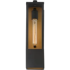 Possini Euro Design Berk Modern Outdoor Wall Light Fixture Textured Black 16" Clear Glass For Post Exterior Barn Deck House Porch Yard Posts Patio -Possini Euro Design Sales GUEST da83069b 7e6b 49ad a4f9 5d42bbfbba2d