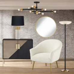 Possini Euro Design Alturus Modern Ceiling Light Semi Flush Mount Fixture 34" Wide Gloss Black Warm Brass 8-Light For Bedroom Living Room Hallway Home 15 Possini Euro Design Alturus Modern Ceiling Light Semi Flush Mount Fixture 34" Wide Gloss Black Warm Brass 8-Light For Bedroom Living Room Hallway Home -Possini Euro Design Sales GUEST dafefa2f fc63 417f b3a0 fc592ece2883