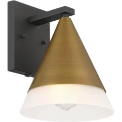 Possini Euro Design Possini Euro Leo 10"H Sand Black And Brass Outdoor Wall Light Set Of 2 -Possini Euro Design Sales GUEST db88400a ada5 436b b90f 6cf5115a209d 1
