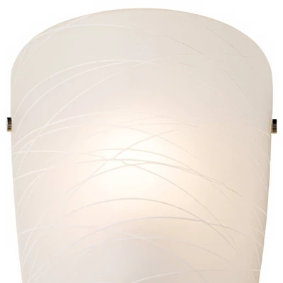 Possini Euro Design Isola Modern Wall Light Sconce White Stripes Frosted Art Glass 7 1/4" Fixture For Bedroom Bathroom Vanity Reading Living Room Home 2 Possini Euro Design Isola Modern Wall Light Sconce White Stripes Frosted Art Glass 7 1/4" Fixture For Bedroom Bathroom Vanity Reading Living Room Home - Image 2
