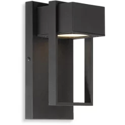 Possini Euro Design Pavel Modern Outdoor Wall Light Fixtures Set Of 2 Textured Black Metal LED Downlight 9 1/2" For Post Exterior Barn -Possini Euro Design Sales GUEST dc2e5b9a 8c87 43e7 b45d 42cd314f247e