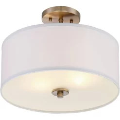 Possini Euro Design Halsted Modern Ceiling Light Semi Flush Mount Fixture 15" Wide Warm Brass 2-Light Oatmeal Linen Drum For Bedroom Living Room House 9 Possini Euro Design Halsted Modern Ceiling Light Semi Flush Mount Fixture 15" Wide Warm Brass 2-Light Oatmeal Linen Drum For Bedroom Living Room House -Possini Euro Design Sales GUEST dd7493bb ff10 4b2f ad95 6aec9f27200d