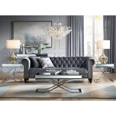 Possini Euro Design Swift Modern Table Lamp 30 1/2" Tall Mercury Glass Double Shade For Bedroom Living Room House Bedside Nightstand Office Entryway 7 Possini Euro Design Swift Modern Table Lamp 30 1/2" Tall Mercury Glass Double Shade For Bedroom Living Room House Bedside Nightstand Office Entryway - Image 7