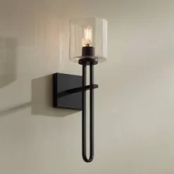 Possini Euro Design Possini Euro Katrina 17 1/2" High Black Wall Sconce
