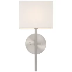 Possini Euro Design Favreau Modern Wall Light Sconce Brushed Nickel Hardwire 8" Fixture Rectangular Linen For Bedroom Reading Living Room Hallway Home -Possini Euro Design Sales GUEST e0e290de 591c 4ac9 9db3 1c2350bc32de