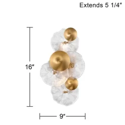 Possini Euro Design Filoli 16" High Modern 2 Light Wall Sconce Light Lamp Fixture Mount Set Of 2 Bathroom Bedroom Hardwired Gold Plated Glass Shade -Possini Euro Design Sales GUEST e14a7d99 5aa2 4f16 aeae 5a0d9a3d85ad