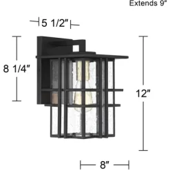 Possini Euro Design Arley Modern Industrial Outdoor Wall Light Fixtures Set Of 2 Black 12" Seedy Glass For Post Exterior Barn Deck House -Possini Euro Design Sales GUEST e15c6027 89d2 46a8 b18b 114b2f338ca1