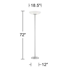 Possini Euro Design Meridian Light Blaster Modern Torchiere Floor Lamp 72" Tall Brushed Nickel LED Frosted Glass Shade For Living Room Bedroom Office -Possini Euro Design Sales GUEST e1694616 6618 4ddf a110 547269b9f2f9