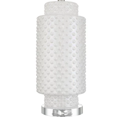 Possini Euro Design Luisa 28" Tall Modern Coastal Table Lamp Dimpled White Finish Ceramic Single Living Room Bedroom Bedside Nightstand House Office 5 Possini Euro Design Luisa 28" Tall Modern Coastal Table Lamp Dimpled White Finish Ceramic Single Living Room Bedroom Bedside Nightstand House Office - Image 5