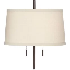 Possini Euro Design Nayla Modern Floor Lamp 62 1/2" Tall Bronze Metal Off White Fabric Tapered Drum Shade For Living Room Bedroom Office House Home -Possini Euro Design Sales GUEST e2856358 a89a 462f bf02 3c6182f0b99a