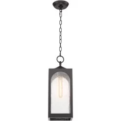 Possini Euro Design Tyne Modern Industrial Outdoor Hanging Light Bronze 19" Seedy Glass Shade For Post Exterior Barn Deck House Porch Yard Patio Home -Possini Euro Design Sales GUEST e28c827f 471b 415f 92c1 5eddb22b4cba