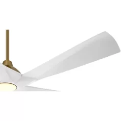 Possini Euro Design 60" Eloquent Modern Indoor Outdoor Ceiling Fan 5 Blade LED Light Remote Control Brass Finish White Blades Bedroom Patio Damp Rated -Possini Euro Design Sales GUEST e28d997b 7774 4afe b1ff 5ab6d732af49