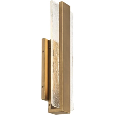 Possini Euro Design Possini Euro Cascadia 18"H Brass Piastra Glass LED Outdoor Wall Light 6 Possini Euro Design Possini Euro Cascadia 18"H Brass Piastra Glass LED Outdoor Wall Light - Image 6